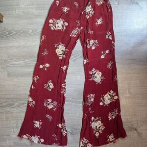 Elegant Floral Wide Leg Women's Pants
